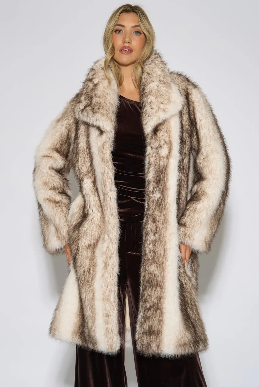 Gini London cappotto pelliccia multicolor longline
