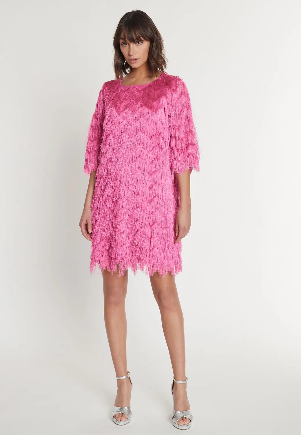 Ana Alcazar Macby abito cocktail nero corto zigzag
