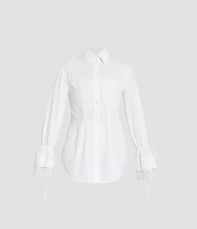 Erdem Cotton Poplin camicia bianca pizzo