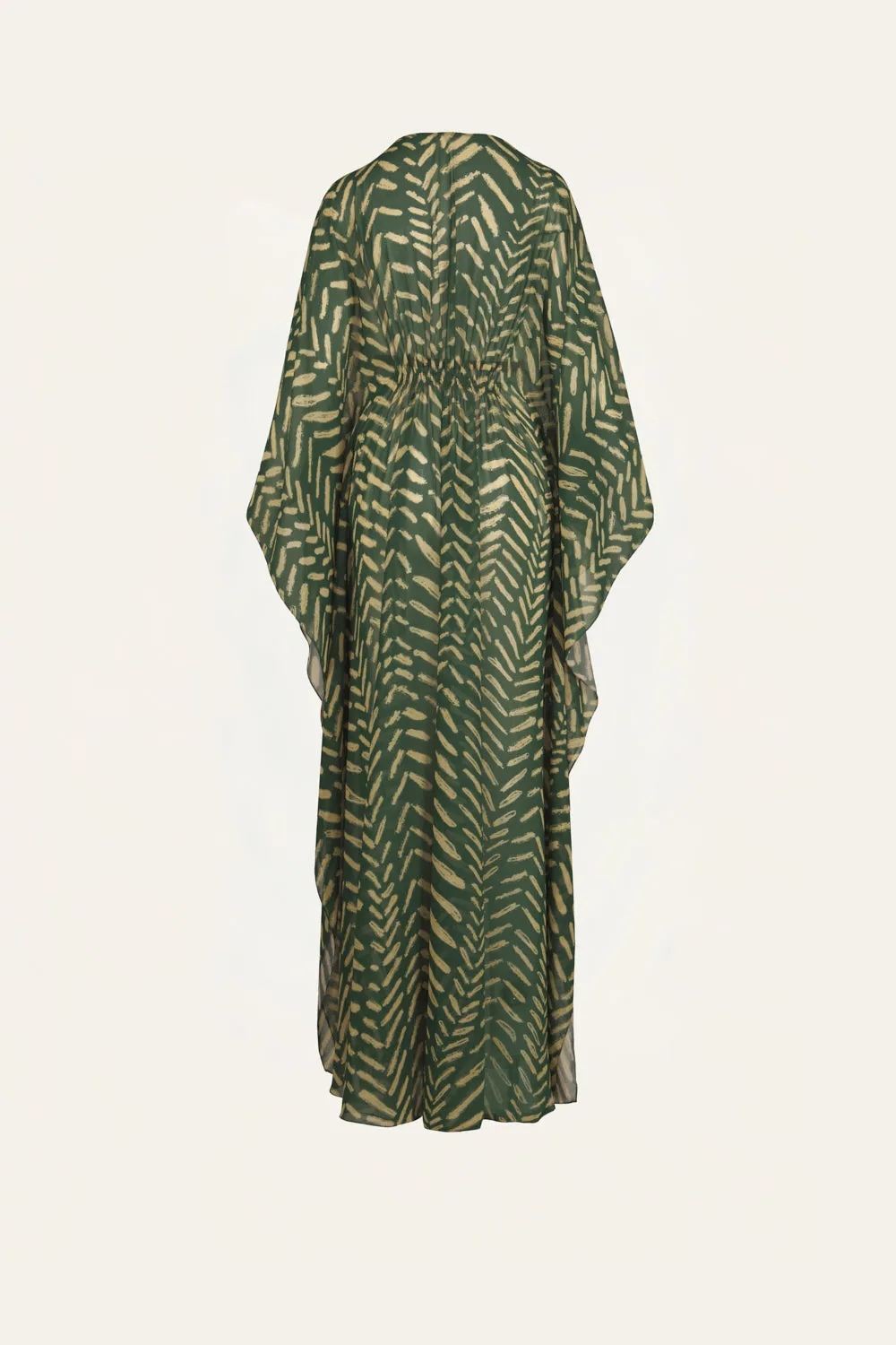 Johanna Ortiz Secret Garden abito georgette verde maxi