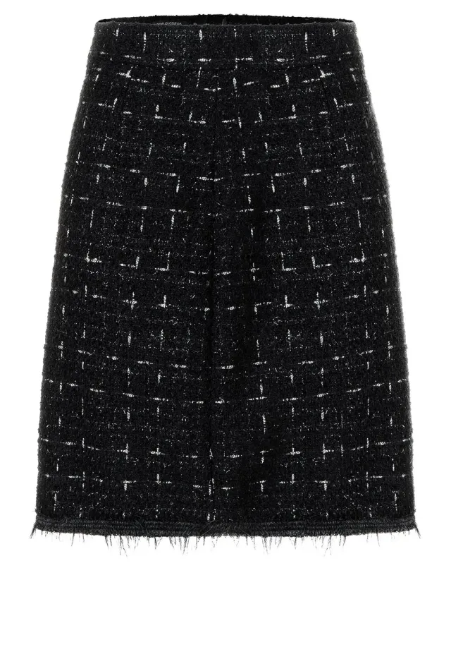 Ana Alcazar Sadeni gonna bouclé nera lurex