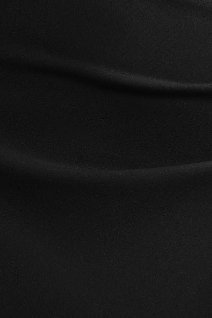 Goddiva Draped Sleeve abito maxi nero chiffon