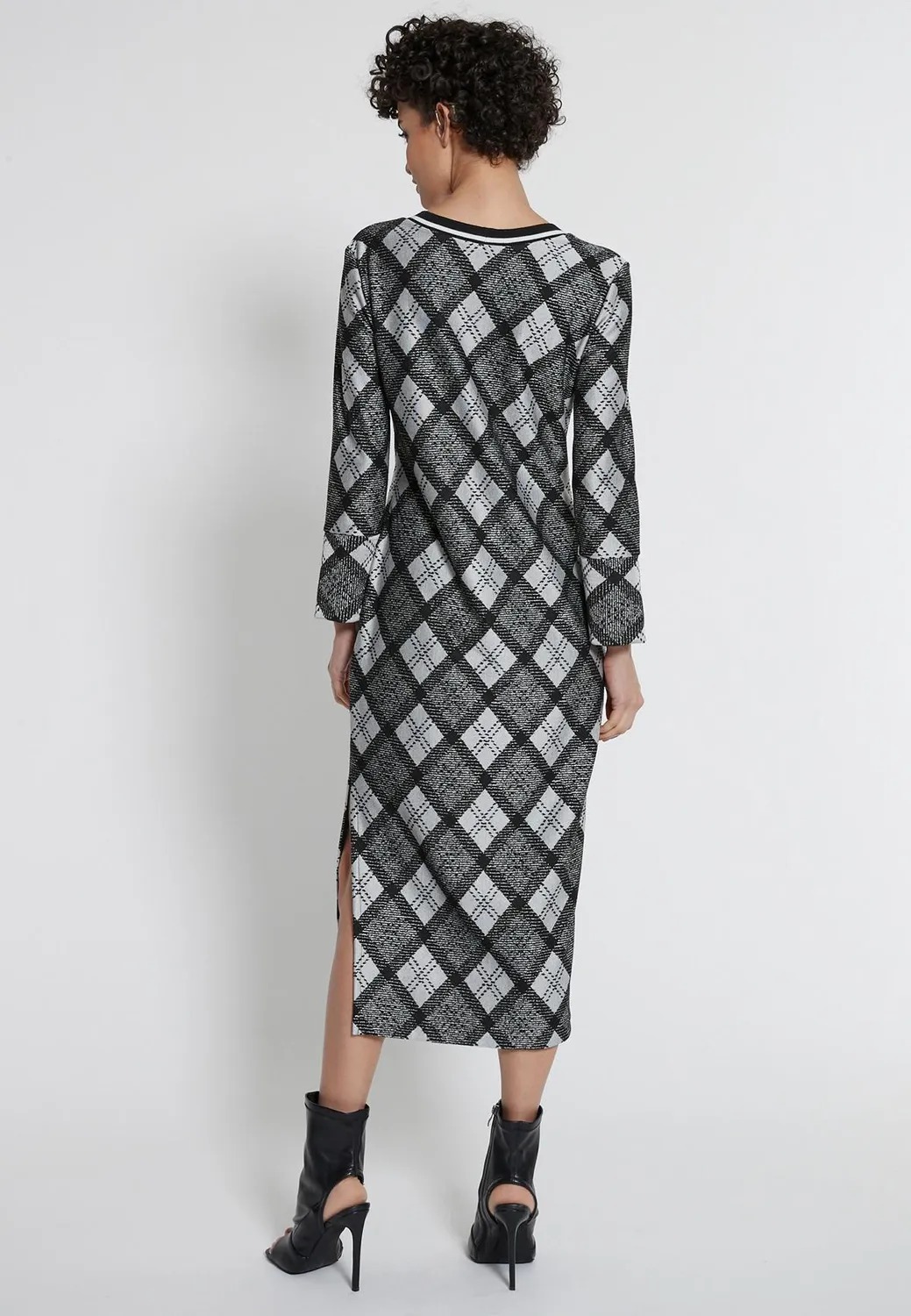 Ana Alcazar Hetty abito midi rombi scollo V