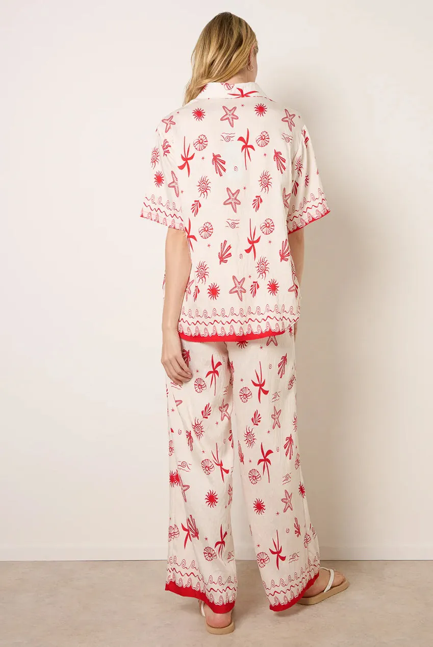 Blue Vanilla Marine-Inspired Print co-ord set rosso