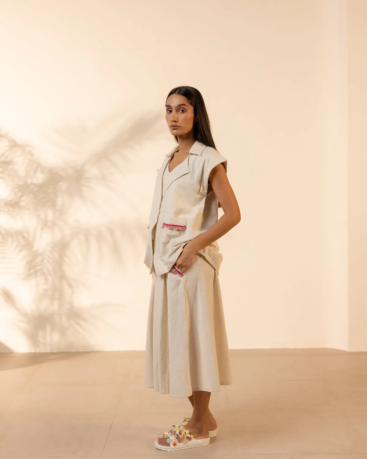 Our Dve Tangerine Blossom giacca top beige