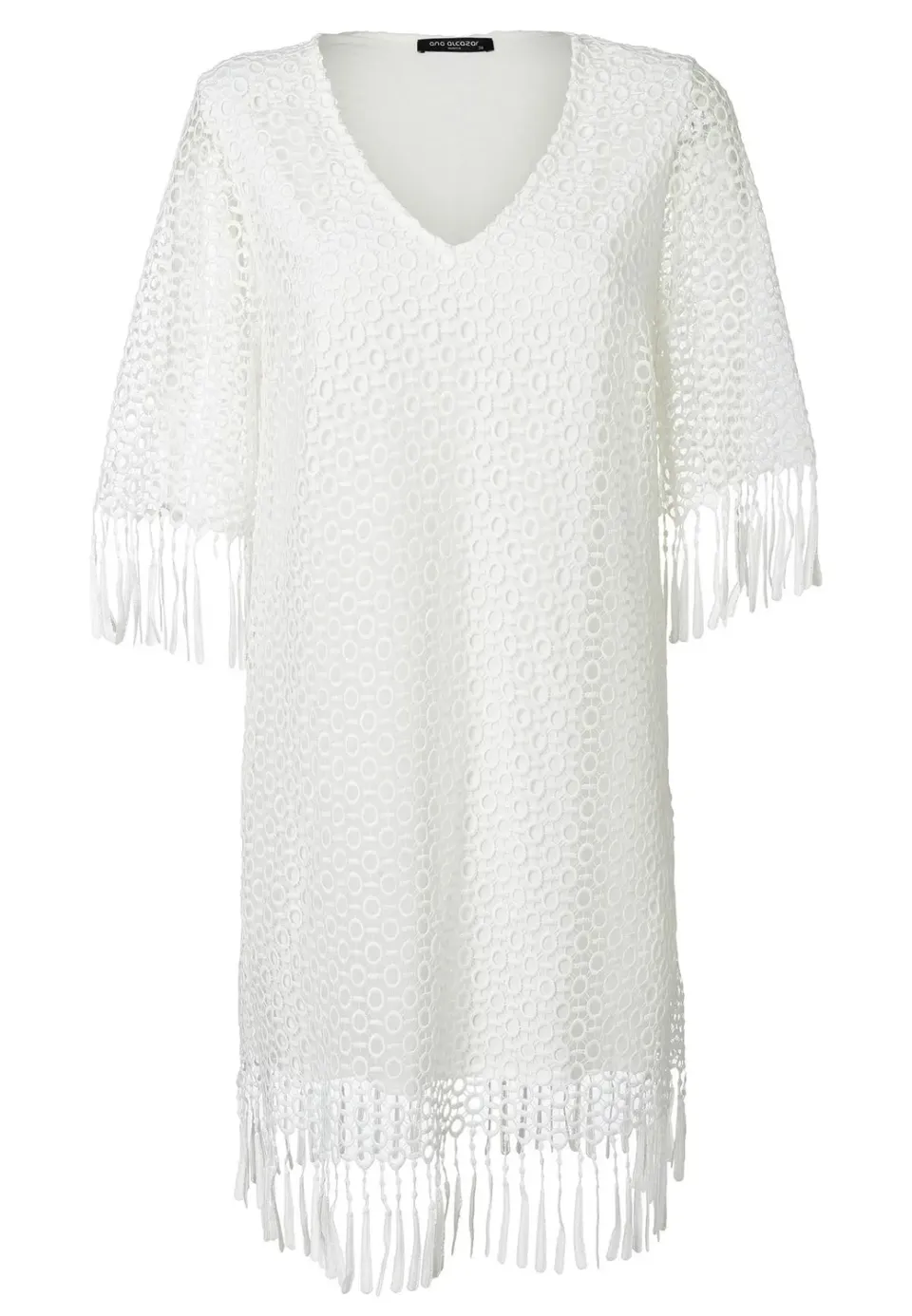 Ana Alcazar Rajana abito tunica in pizzo bianco