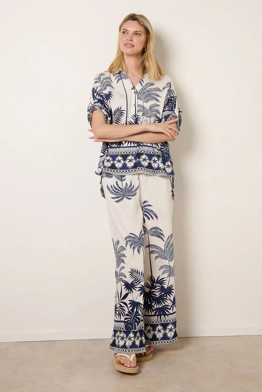 Blue Vanilla Palm Tree Set Completo Blu S/M in viscosa