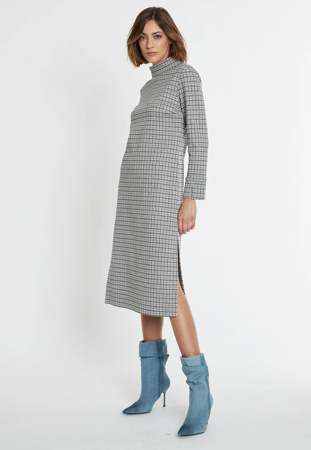 Ana Alcazar Sodana abito midi pied-de-poule lurex