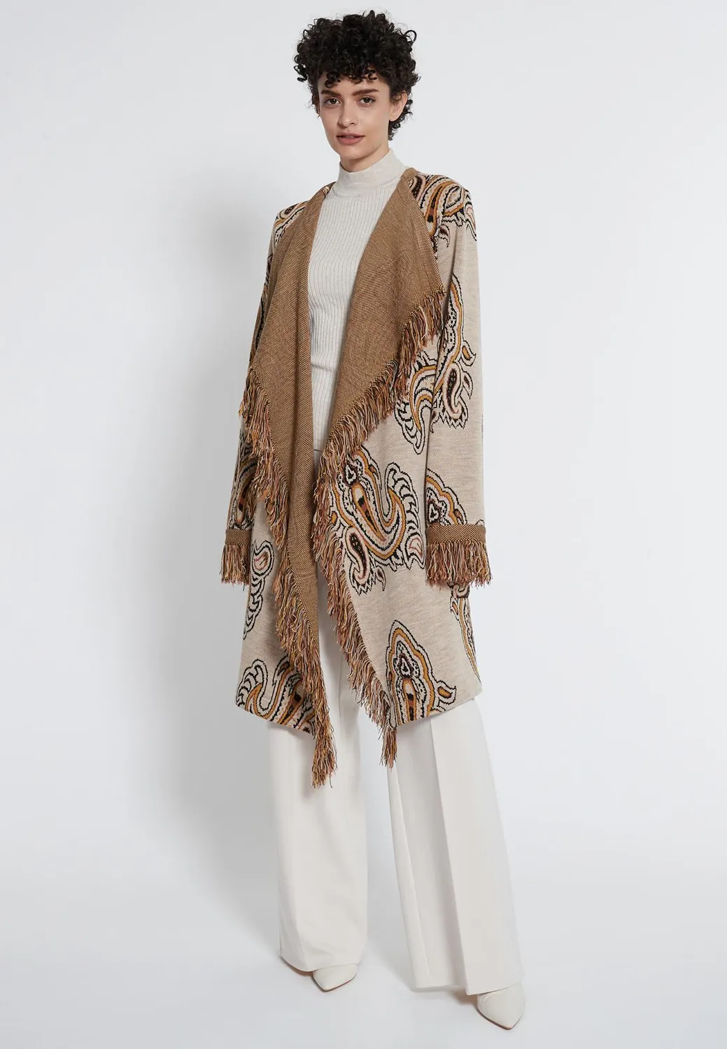 Ana Alcazar Habera cardigan paisley frange multicolor