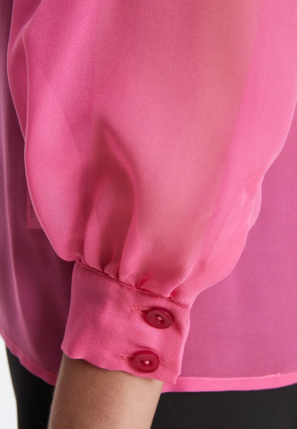 Ana Alcazar Zerina camicetta chiffon rosa fiocco