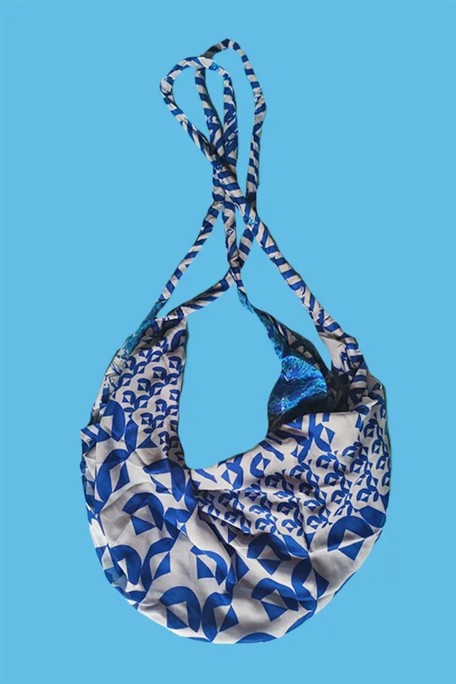 Antica Sartoria DV1877 sacca a spalla blu cotone marino