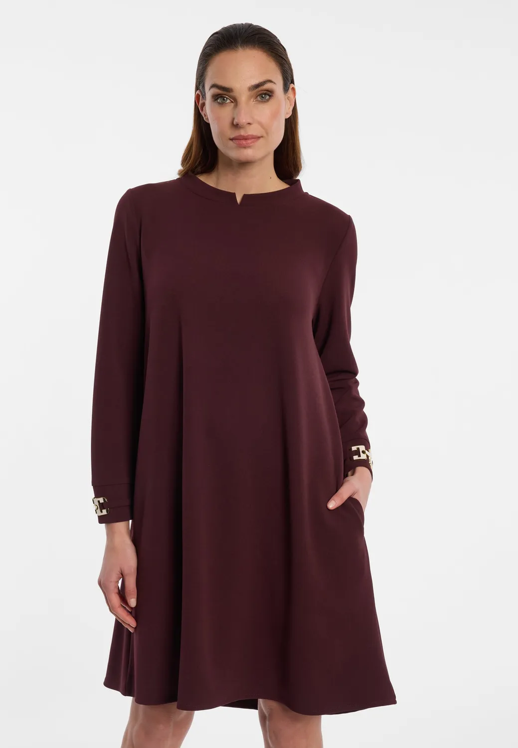 Ana Alcazar Elyon abito corto crepe con tasche