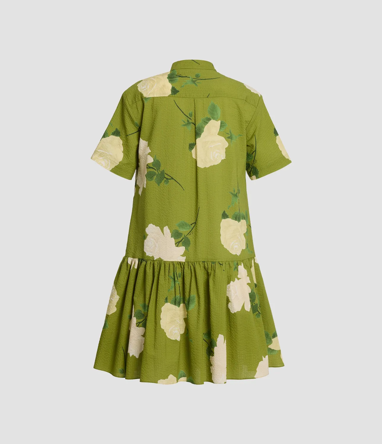 Erdem mini abito seersucker floreale manica corta svasato