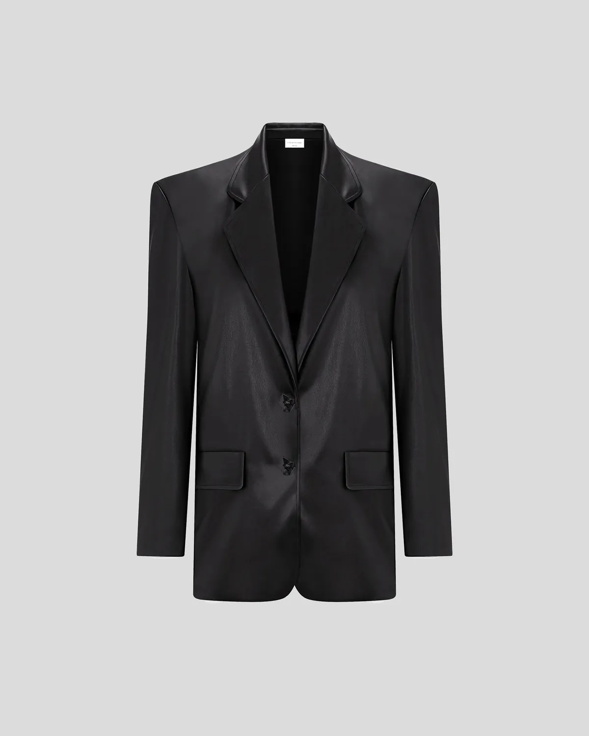 Violante Nessi Alviani blazer nero eco-pelle oversize