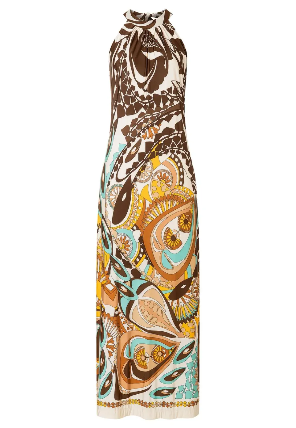 Ana Alcazar Pikane abito maxi halter fantasia terra