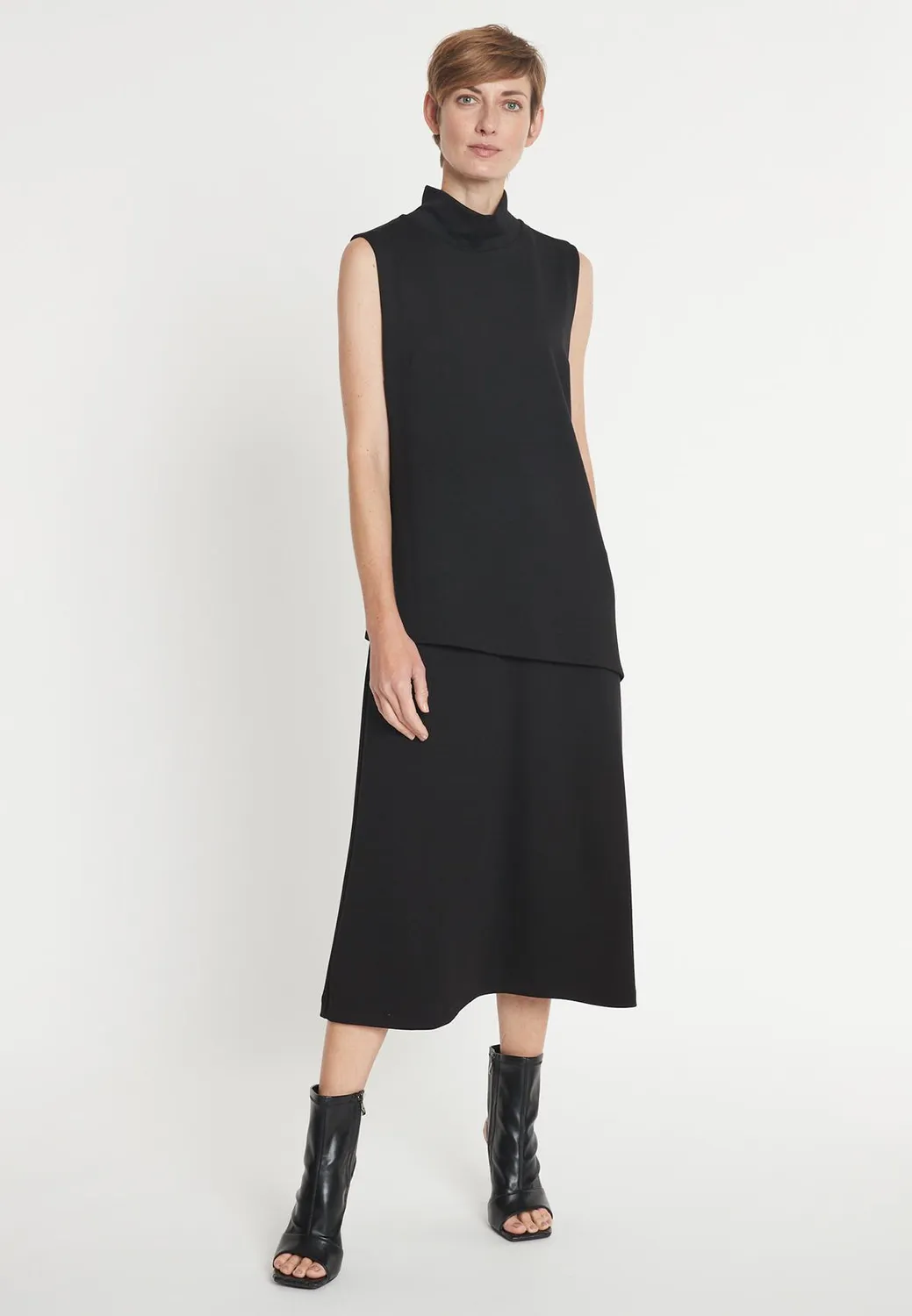 Ana Alcazar Hedi abito midi nero collo alto