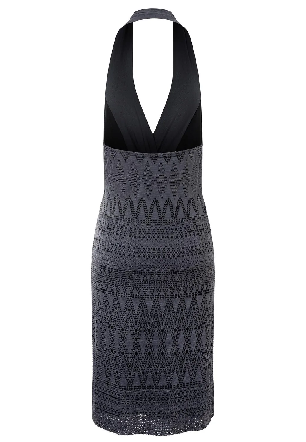 Ana Alcazar Pisea abito pizzo antracite collo halter