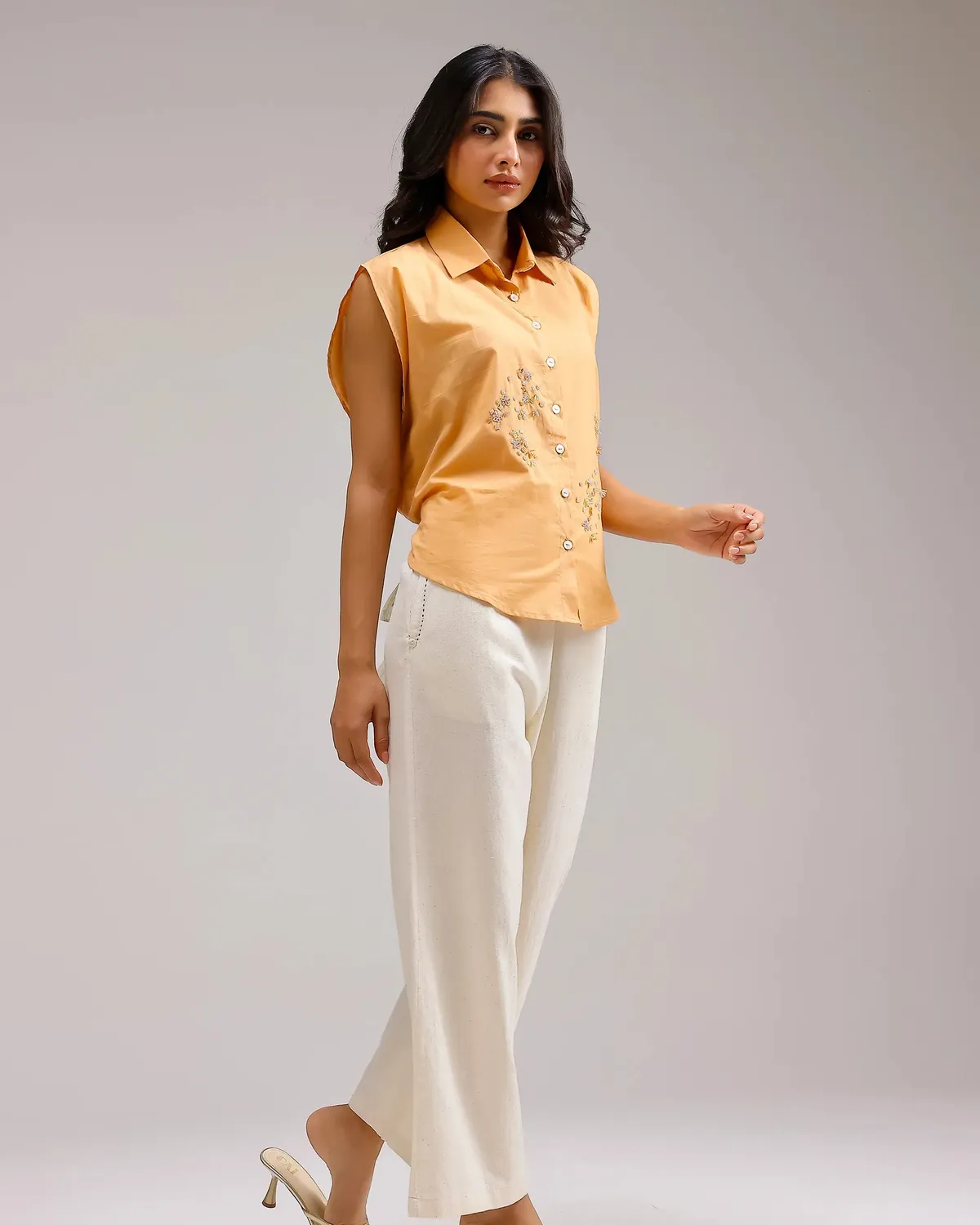 Our Dve Fresh Dew Top crop arancione ruggine in cotone