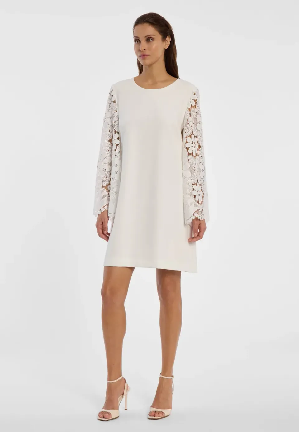 Ana Alcazar Daini abito tunica bianco pizzo floreale