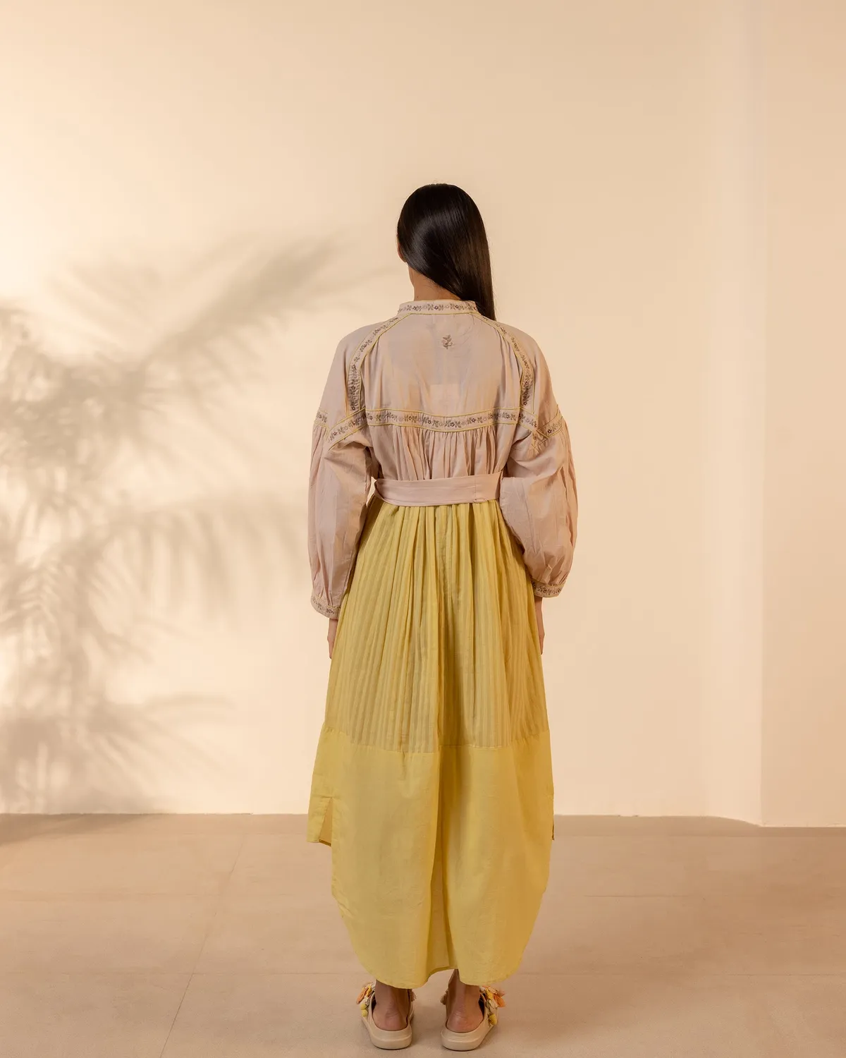 Our Dve Citrus Glow abito cotone rosa giallo taglia unica