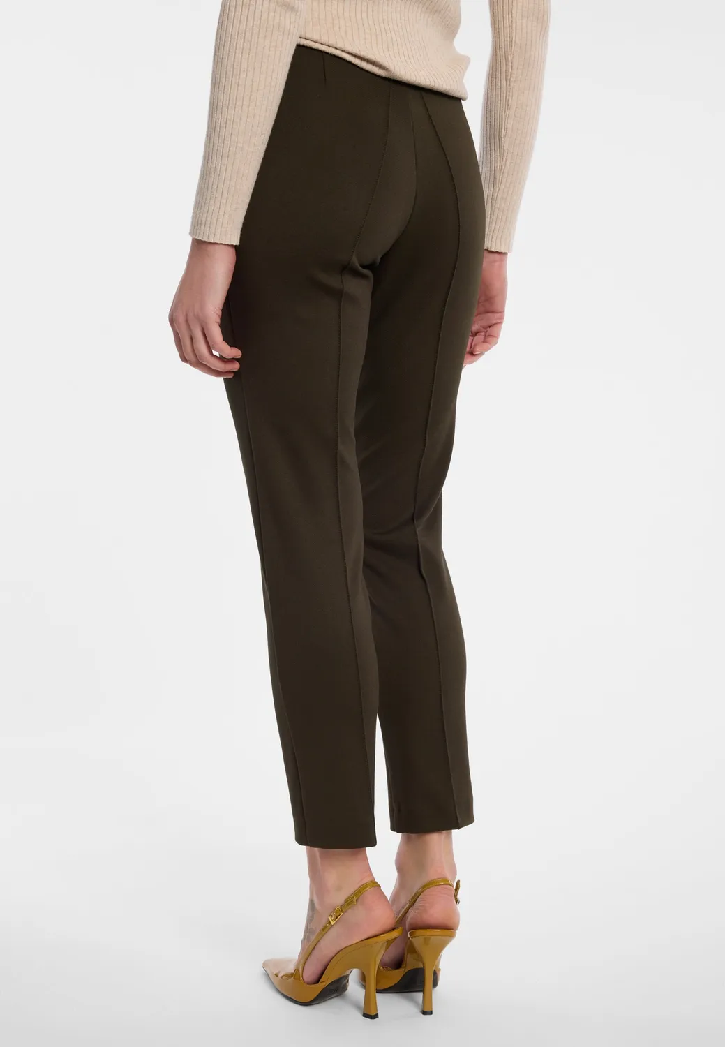 Ana Alcazar Enlyvea pantaloni sigaretta kaki stretch