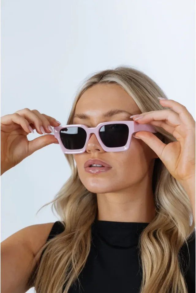 SVNX occhiali da sole rosa quadrati retro