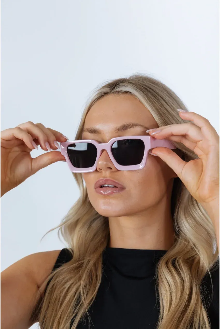 SVNX occhiali da sole rosa quadrati retro