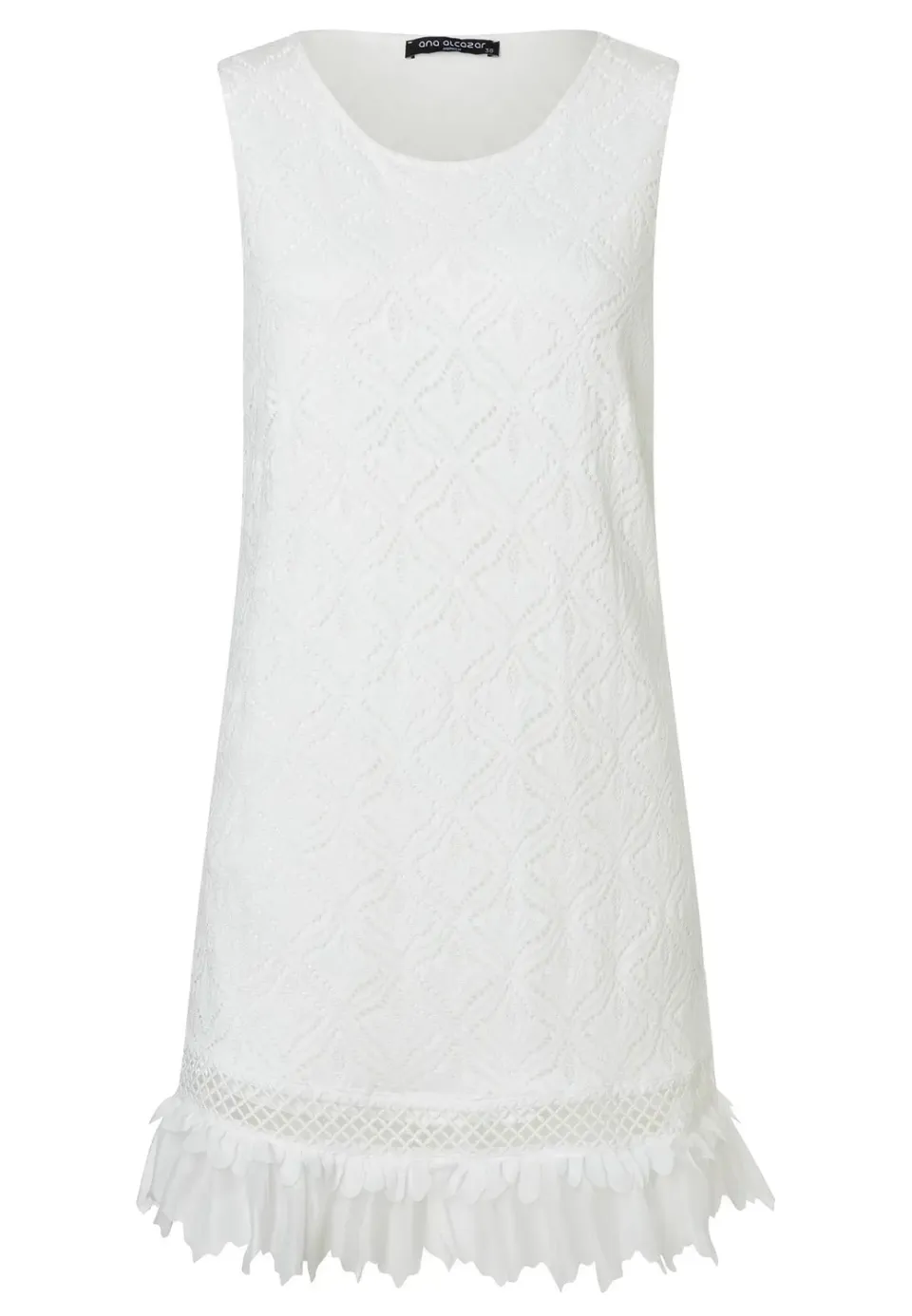 Ana Alcazar Zala abito pizzo bianco corto svasato