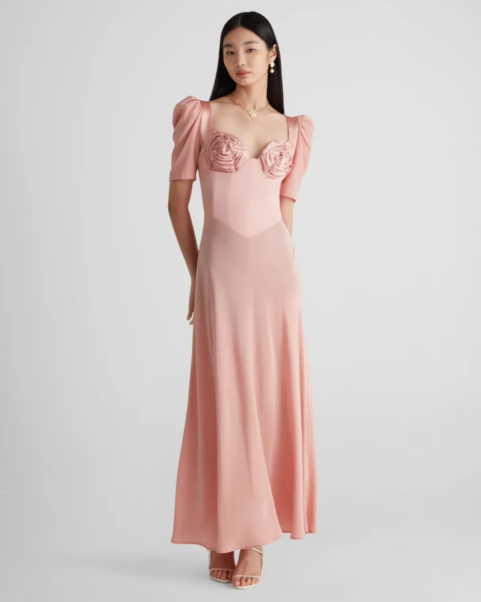 Violante Nessi Baccarat abito rosa raso seta