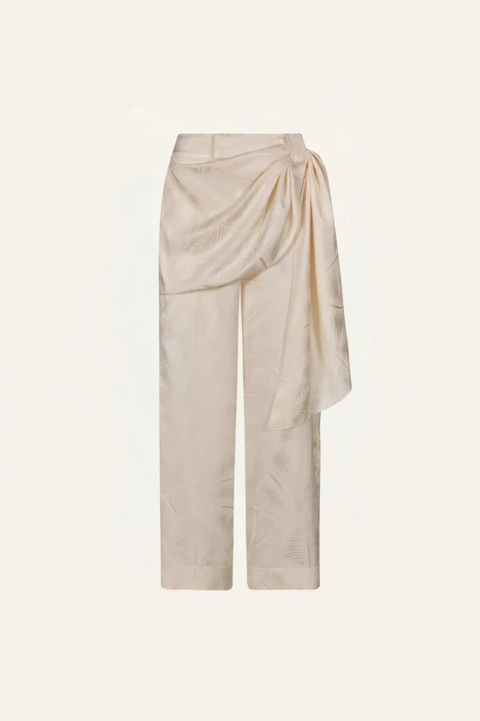 Johanna Ortiz Calma pantalone jacquard ecru viscosa
