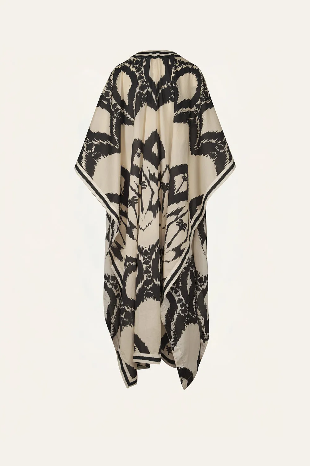Johanna Ortiz Wind Of Palms tunica midi ecru cotone