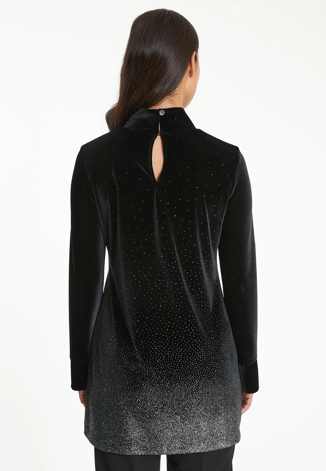 Ana Alcazar Tahana top velluto nero glitter
