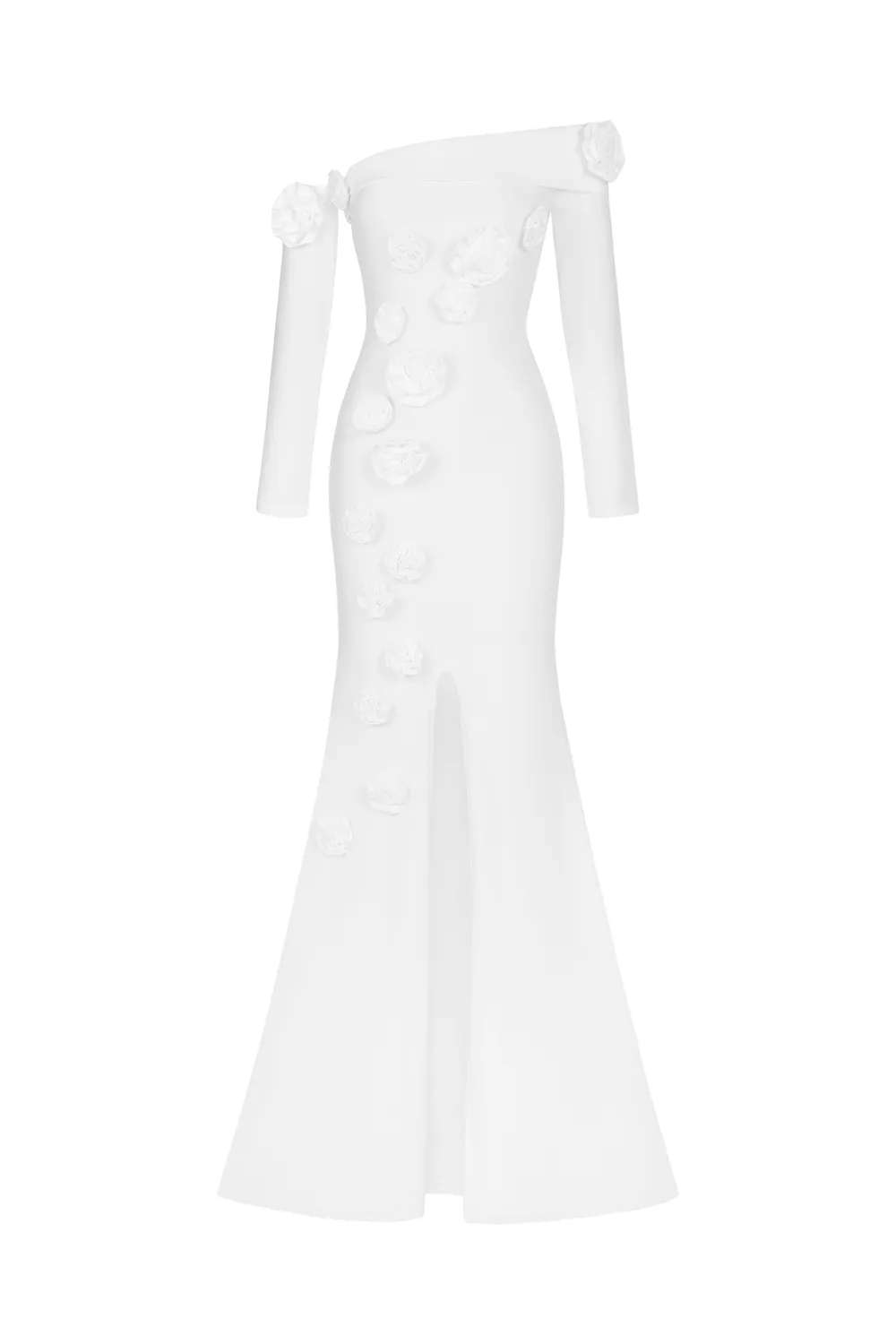 Bella Barnett Nerlii maxi abito bianco spalle scoperte