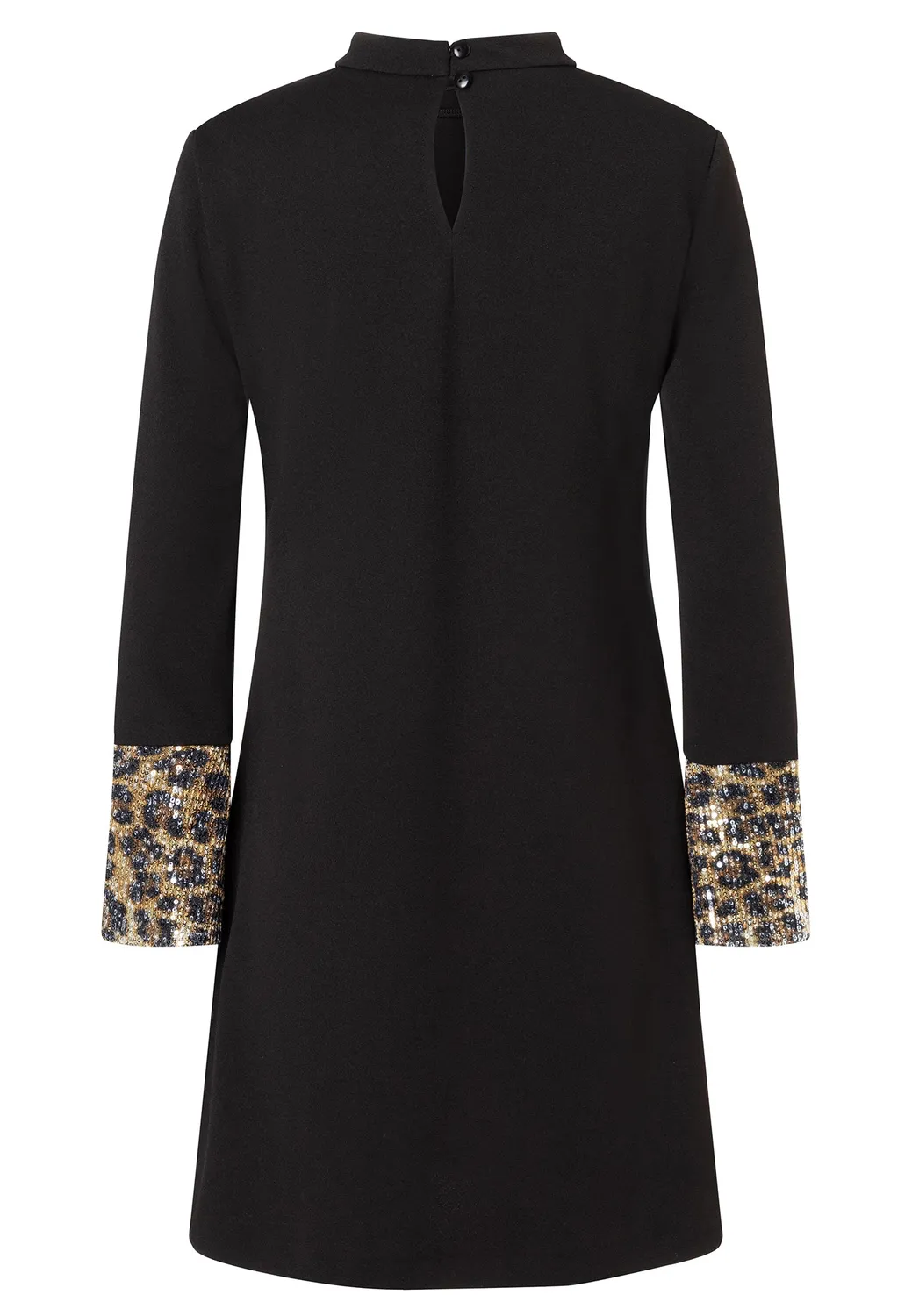 Ana Alcazar Cela mini abito nero paillettes animalier