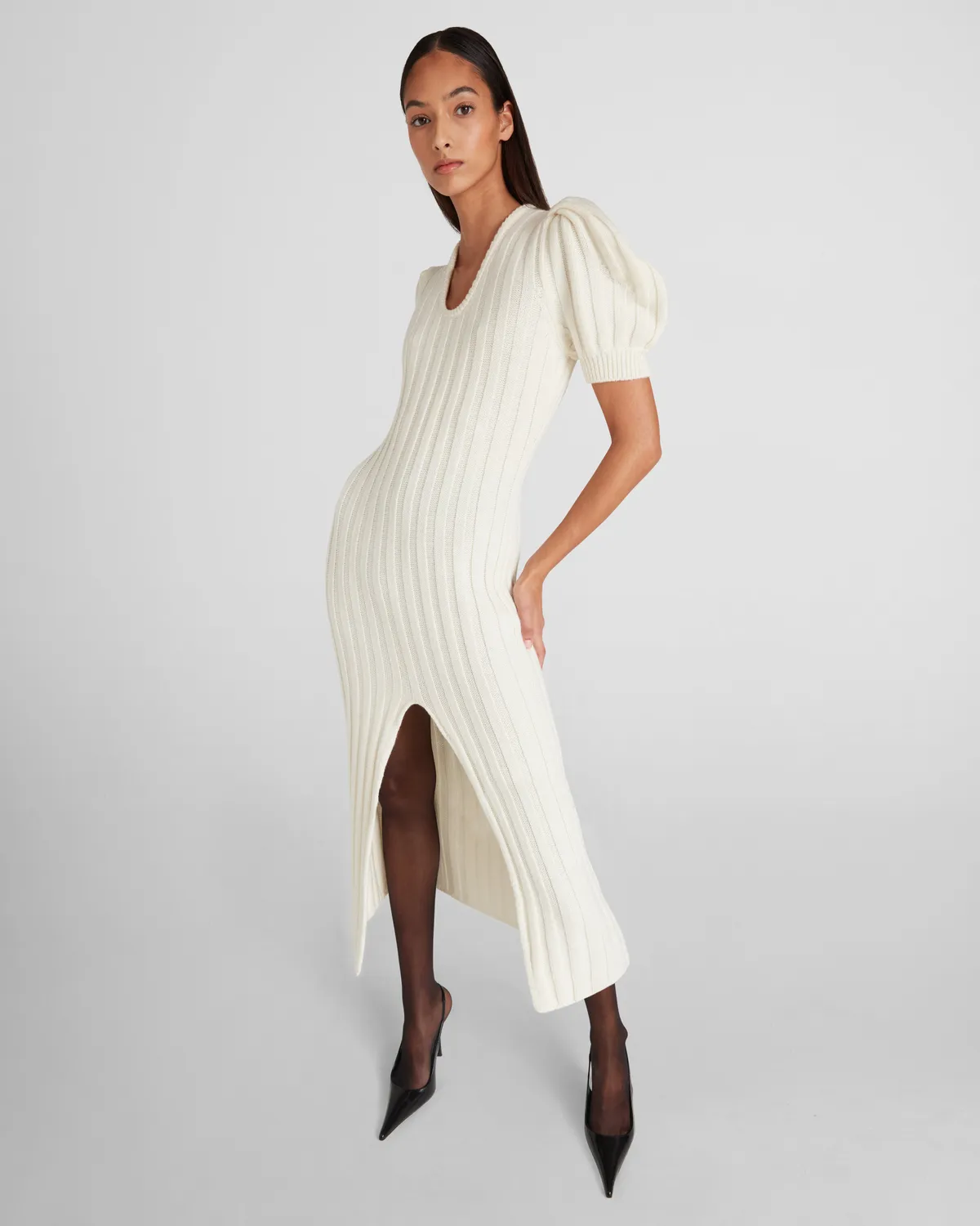 Violante Nessi Ono Abito Maglia Avorio Cashwool