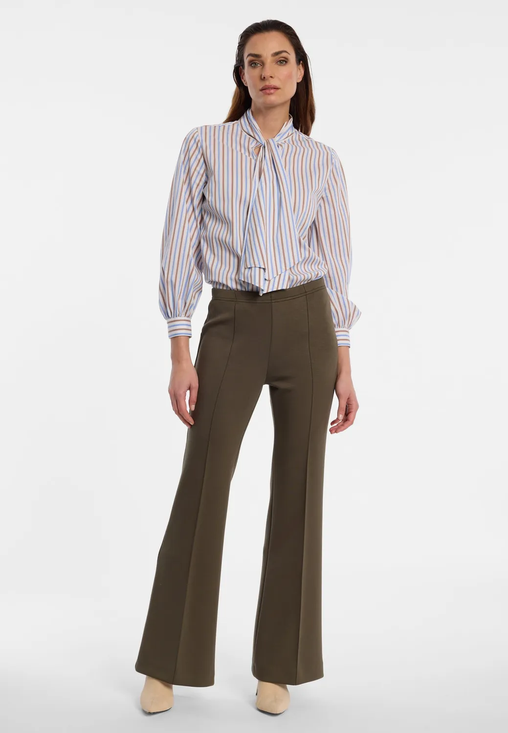 Ana Alcazar Ewgony pantaloni bootcut kaki vita alta