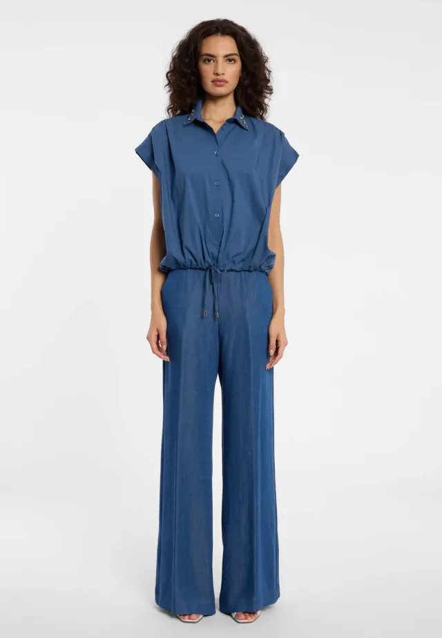 Ana Alcazar Doyla camicia azzurra maniche corte