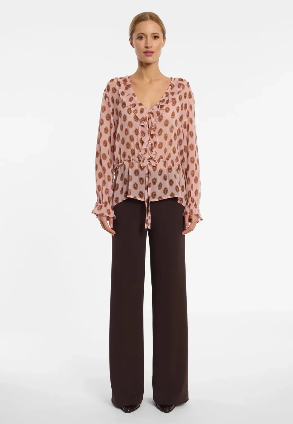 Ana Alcazar Eloreanda camicia chiffon bordeaux