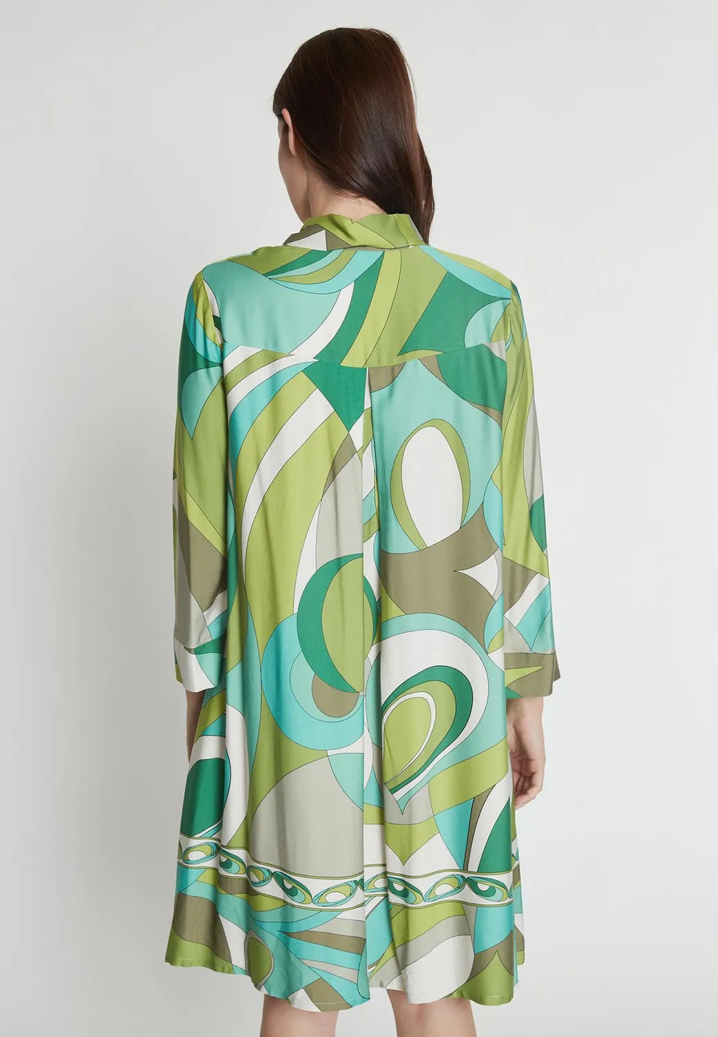 Ana Alcazar Risea abito chemisier raso verde