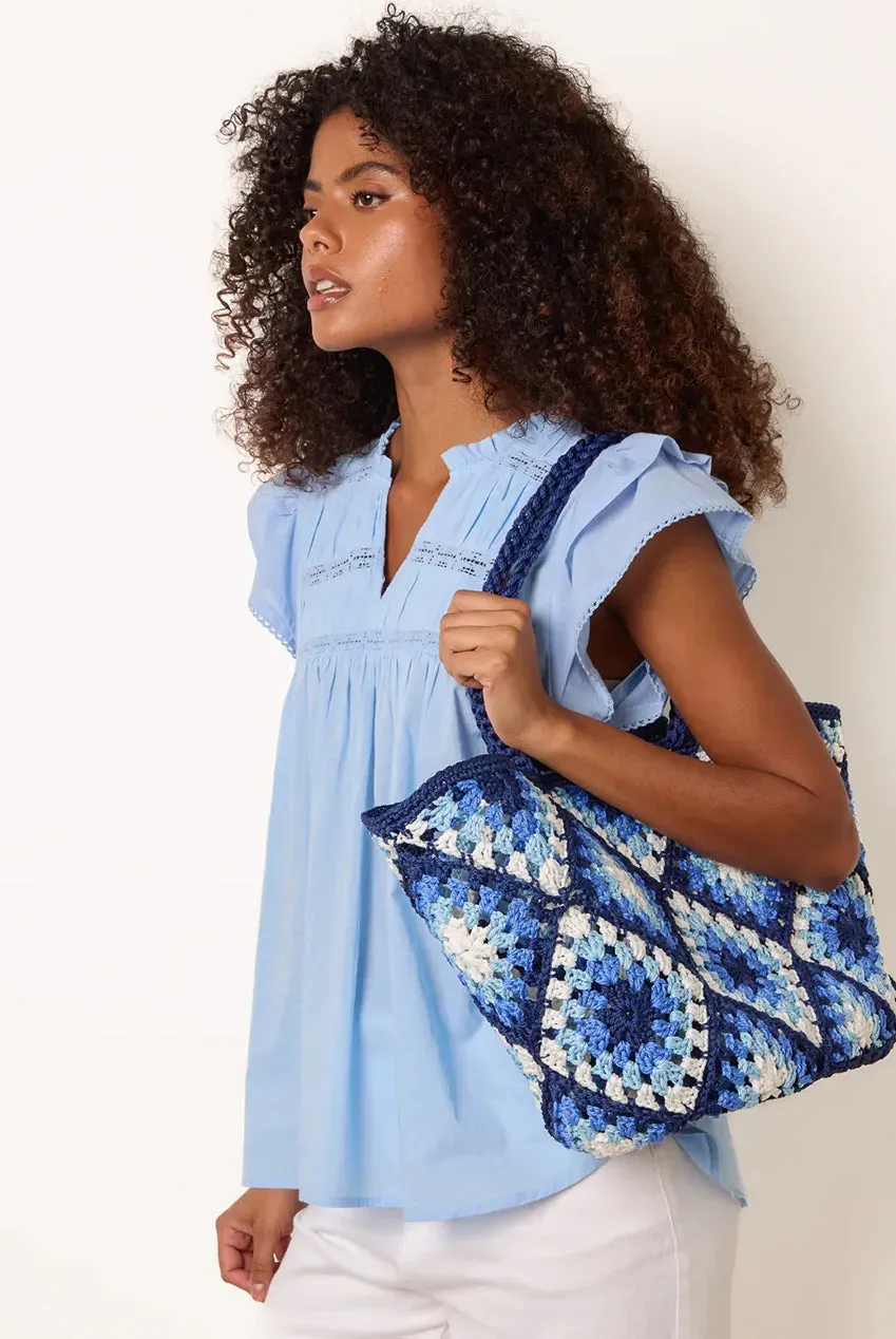 Blue Vanilla Crochet borsa tote navy uncinetto