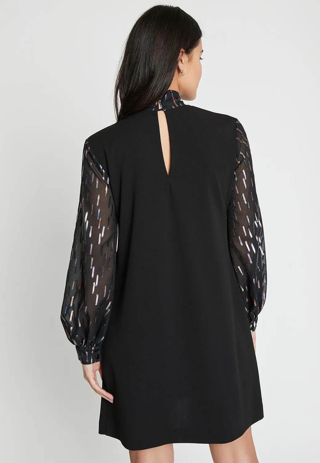Ana Alcazar Ilary abito corto glitter con fiocco