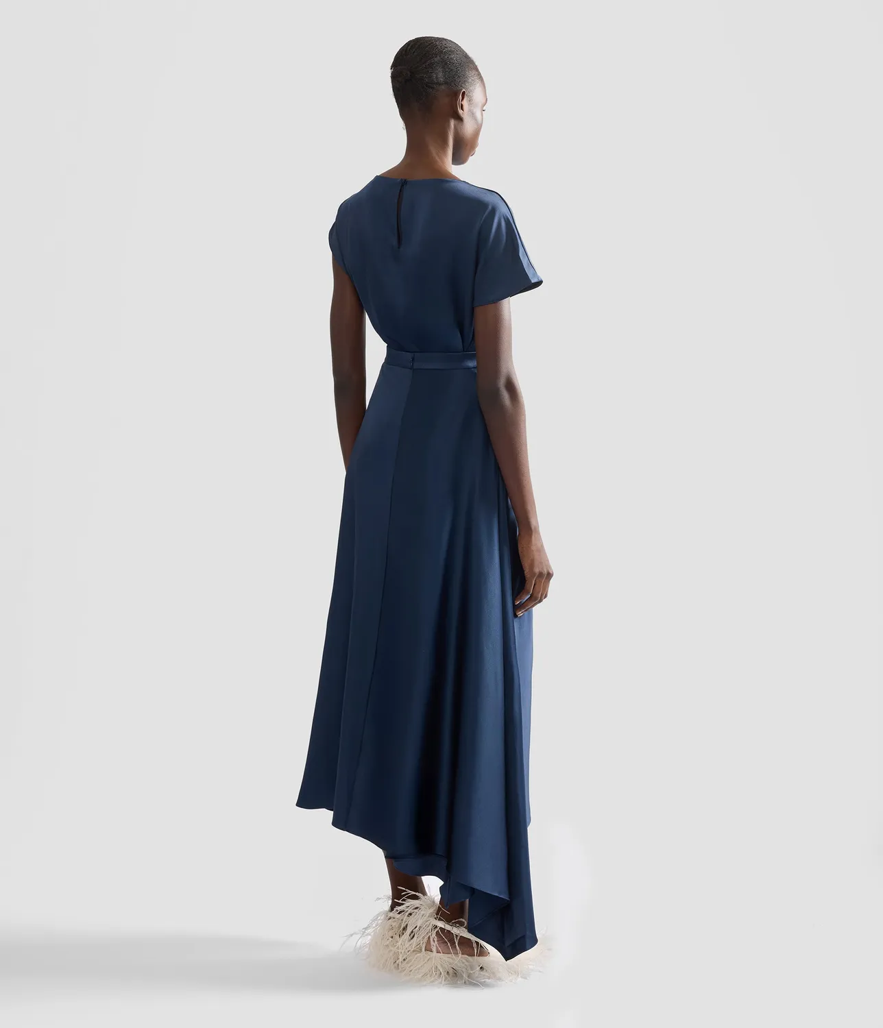 Erdem Satin Draped top raso drappeggio