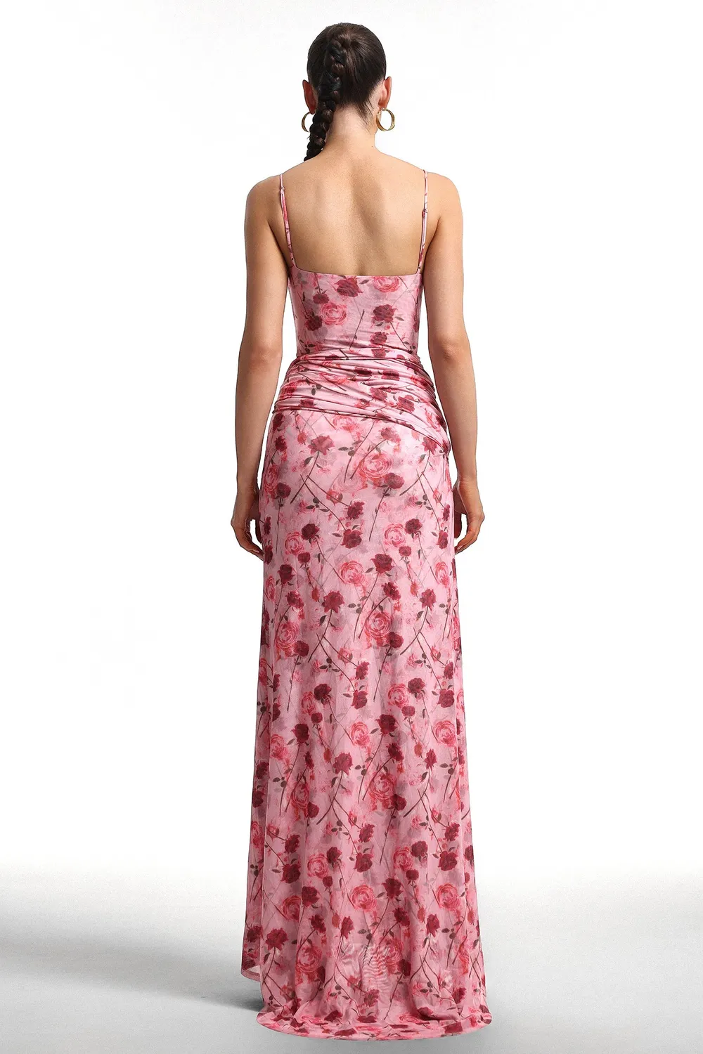 Bella Barnett Moto abito maxi rosso floreale