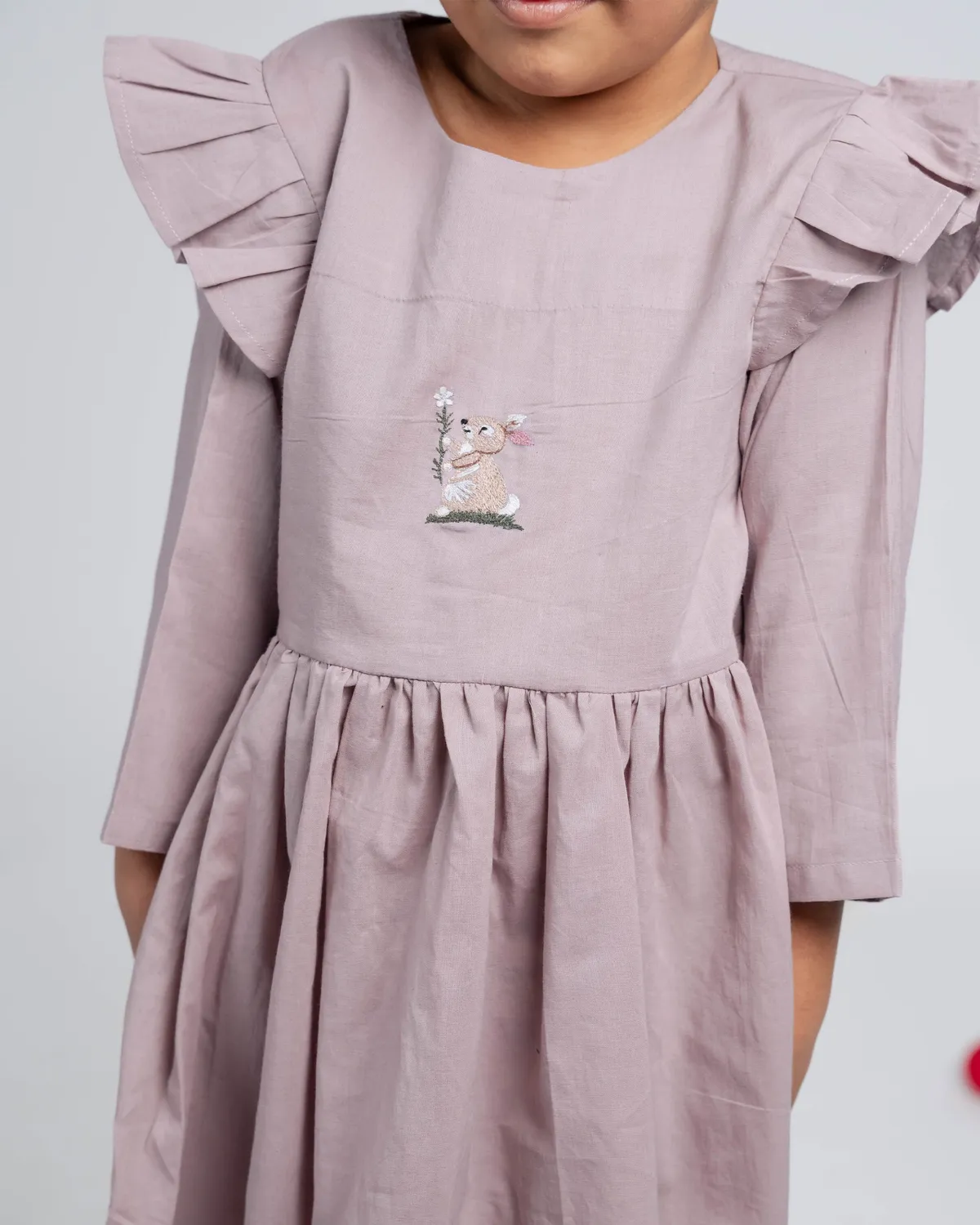 Our Dve Caramel Cloud abito bimba rosa cenere