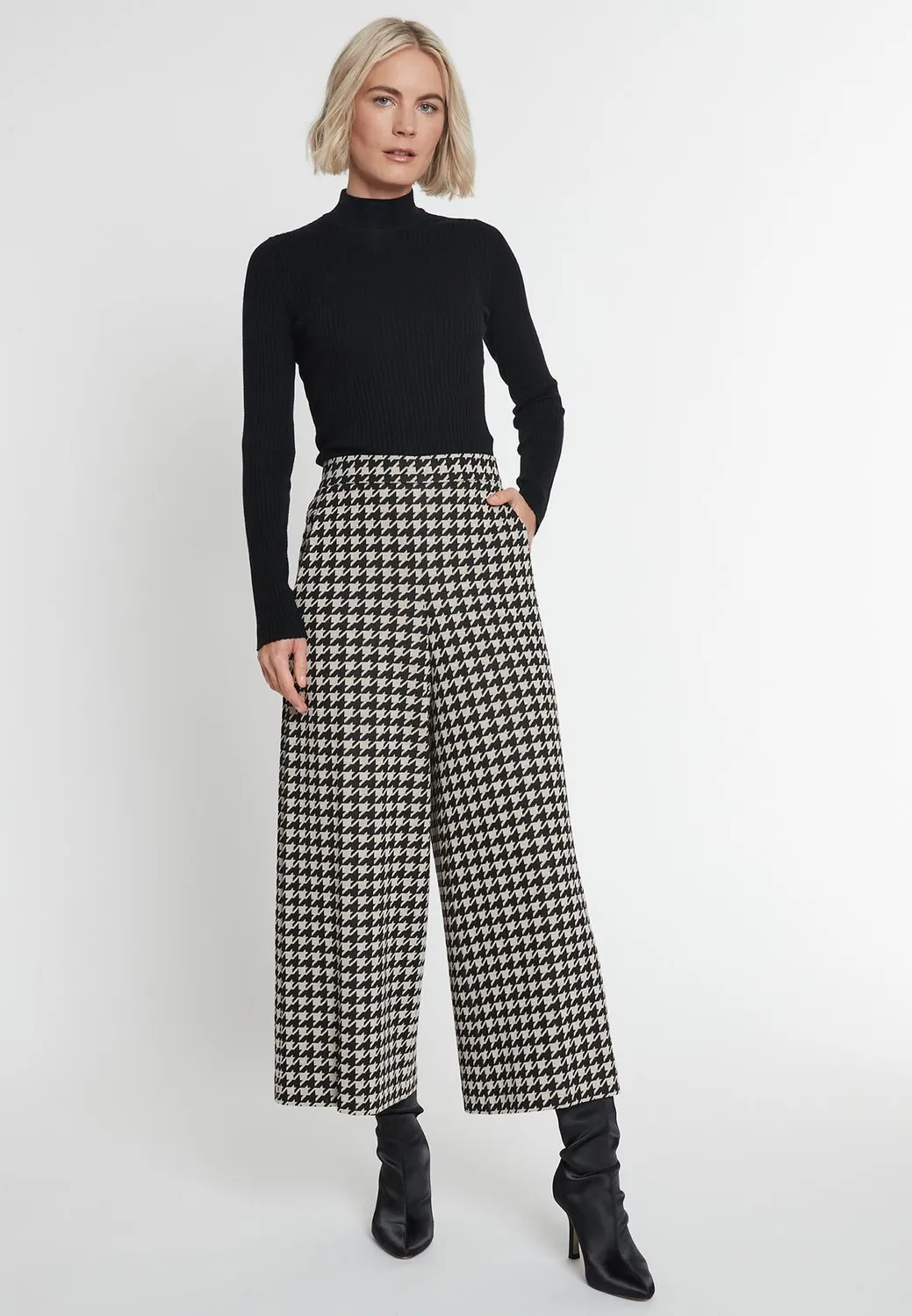 Ana Alcazar Mibora pantaloni culotte pied-de-poule