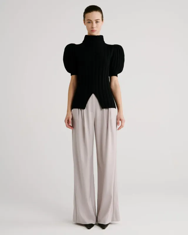 Violante Nessi Riley Maglia Nera Cashwool Maniche Corte