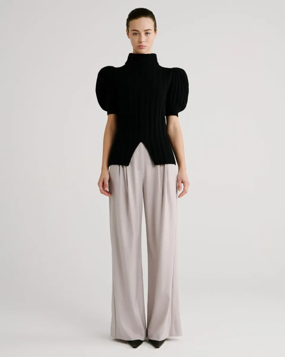 Violante Nessi Riley Maglia Nera Cashwool Maniche Corte