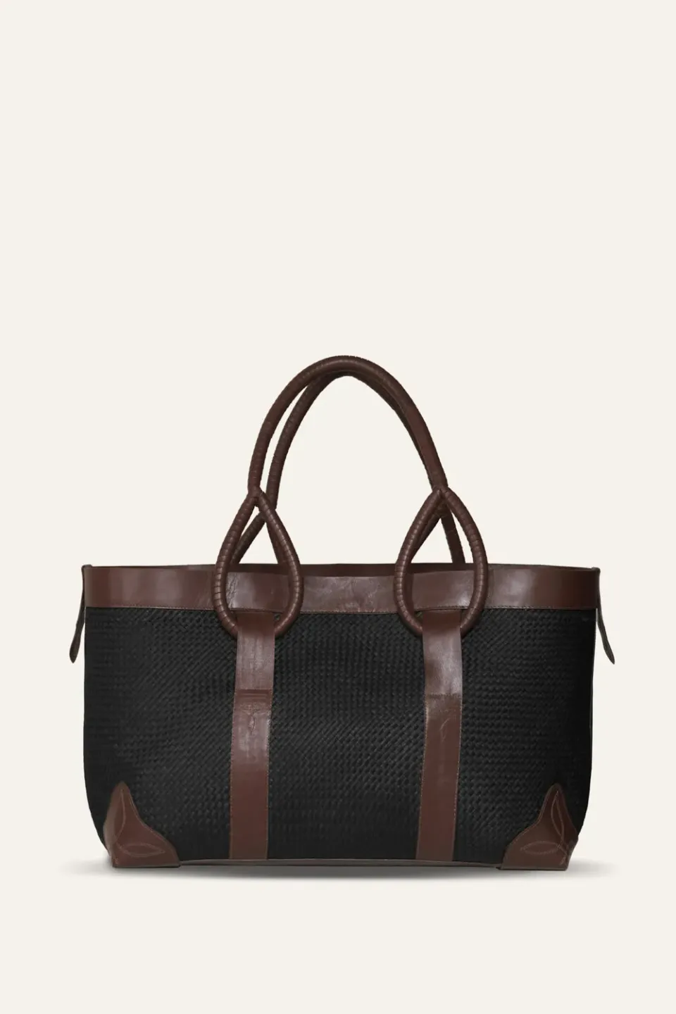Johanna Ortiz Wind Traveler borsa tote paglia nera