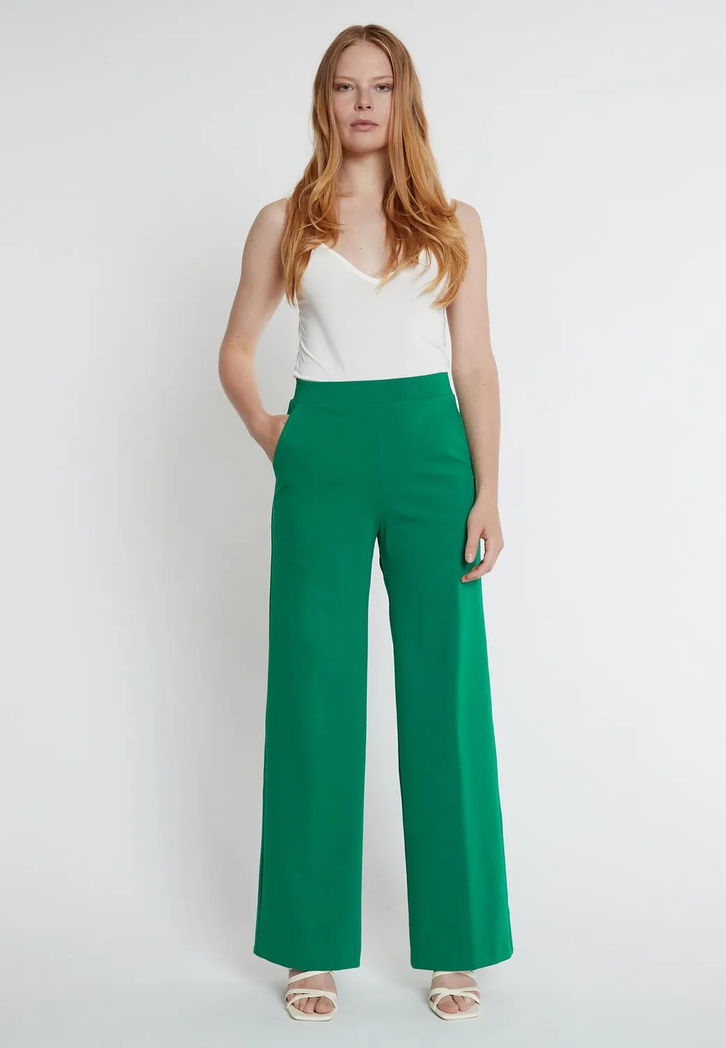 Ana Alcazar Kadowa pantaloni jersey verdi zampa