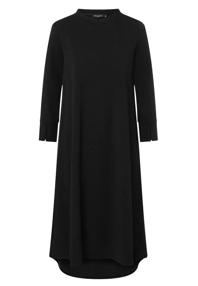 Ana Alcazar Melea abito ampio nero midi jersey